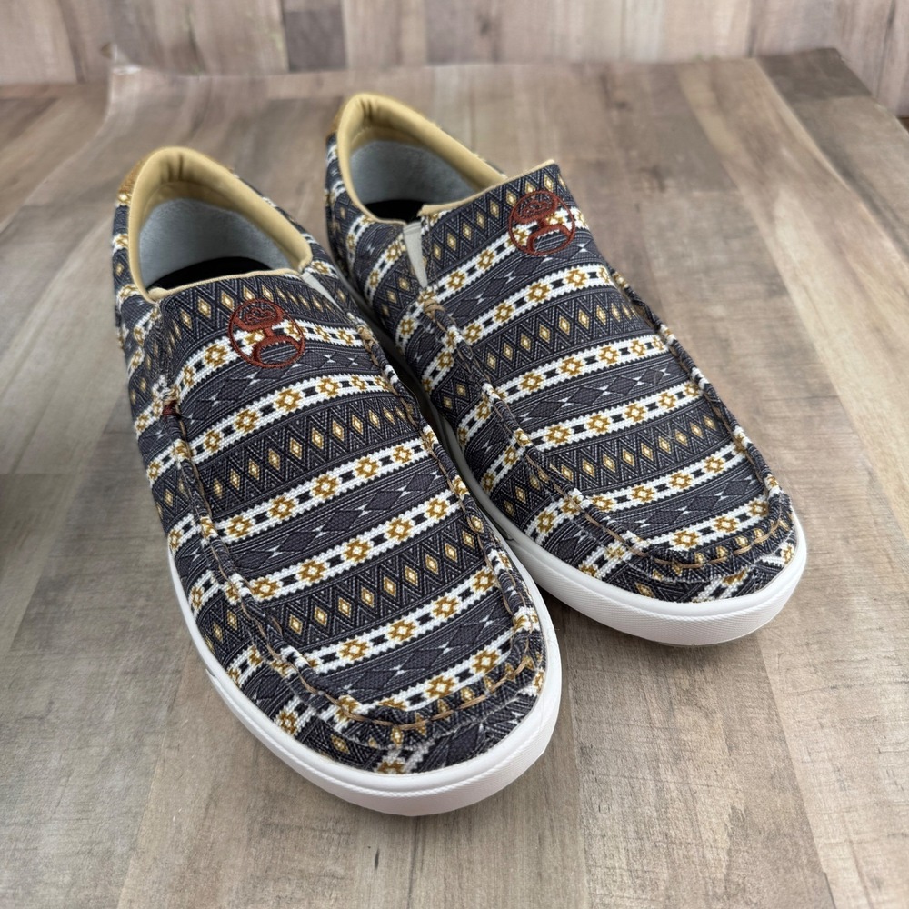 NEW Twisted X Hooey Women's 10 Aztec Print Slip On Black and Yellow - Picture 5 of 6